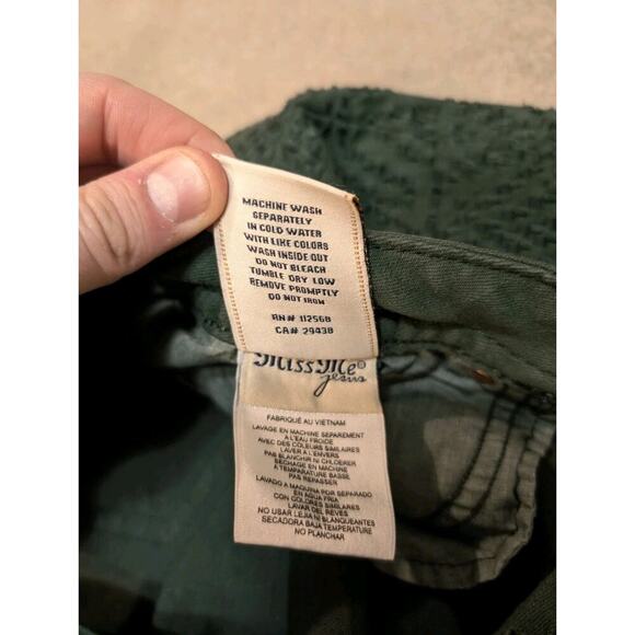 Miss Me Jeans Mid Rise Skinny Green Women's 33 Denim Pants - Picture 4 of 7